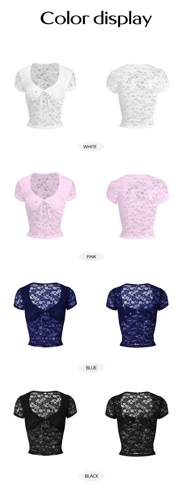 Sexy Style Deep V Slim Fit Hollow Out See-through Short Sleeve Knitted Top