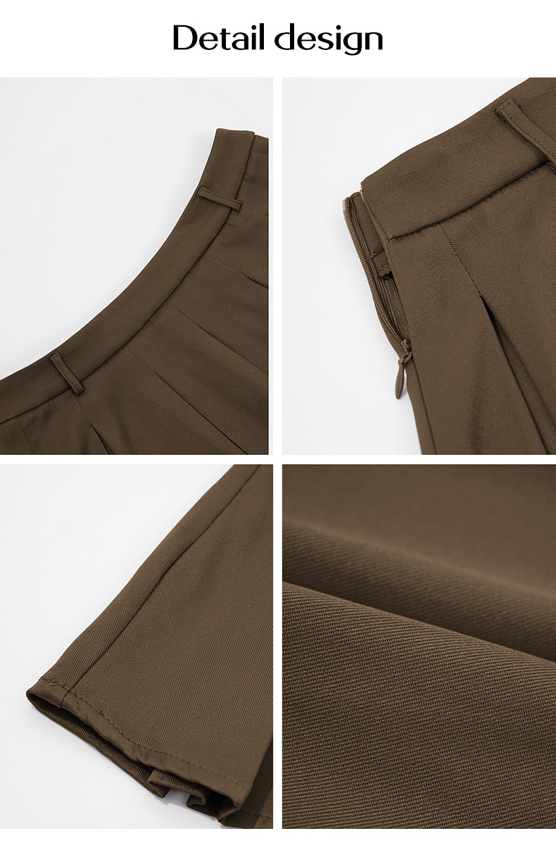 Casual Vacation Sexy Versatile Solid Color Pleated Midi Skirt