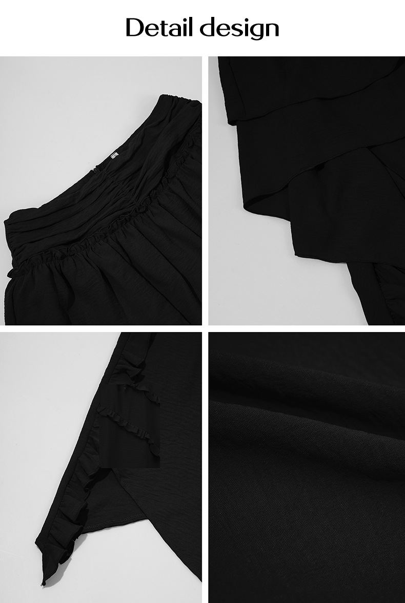 Casual Bohemian Vacation Solid Color Pleated Stitching Skirt