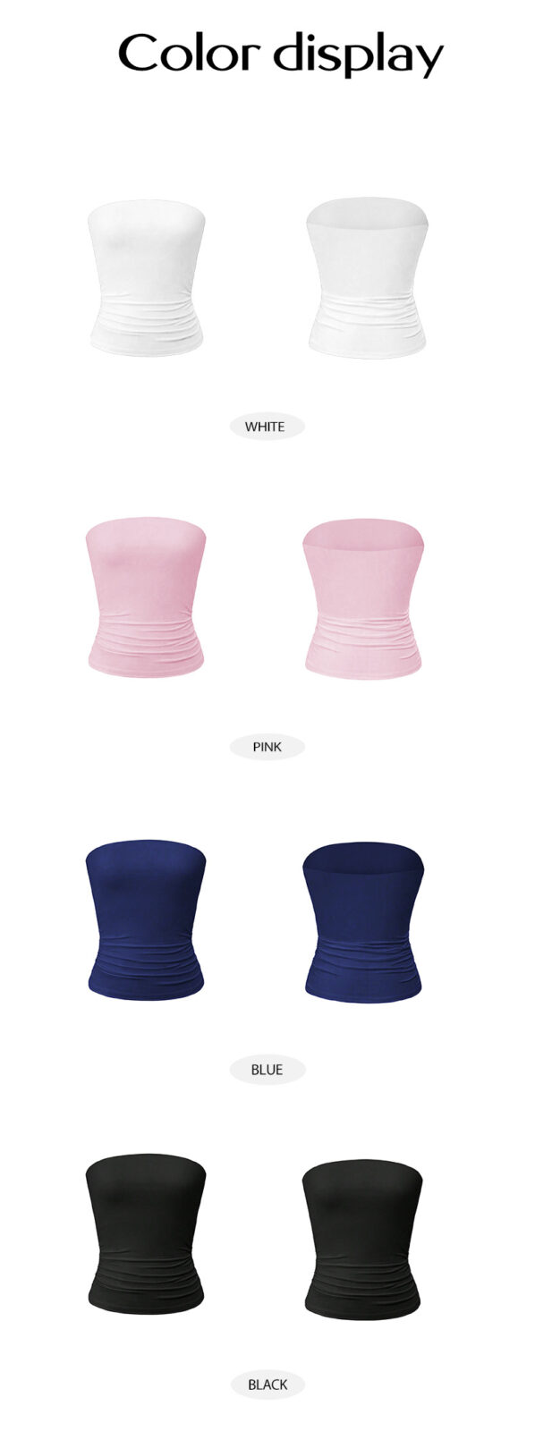 New Sexy Solid Color Backless Knitted Tube Top for Women