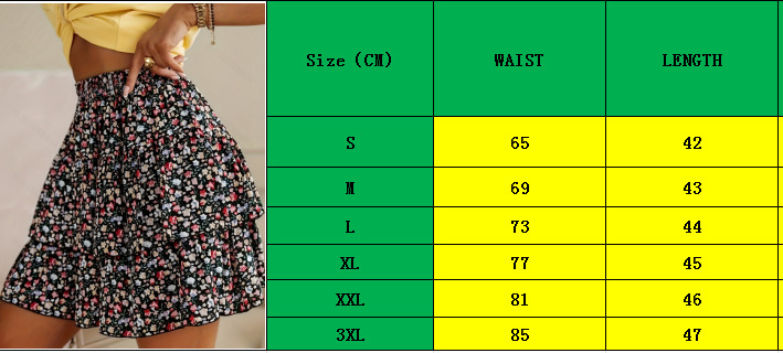 2024 Hot Sale Elastic Waist Floral Elegant Skirt