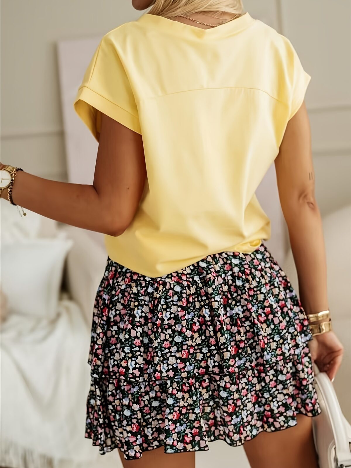 2024 Hot Sale Elastic Waist Floral Elegant Skirt