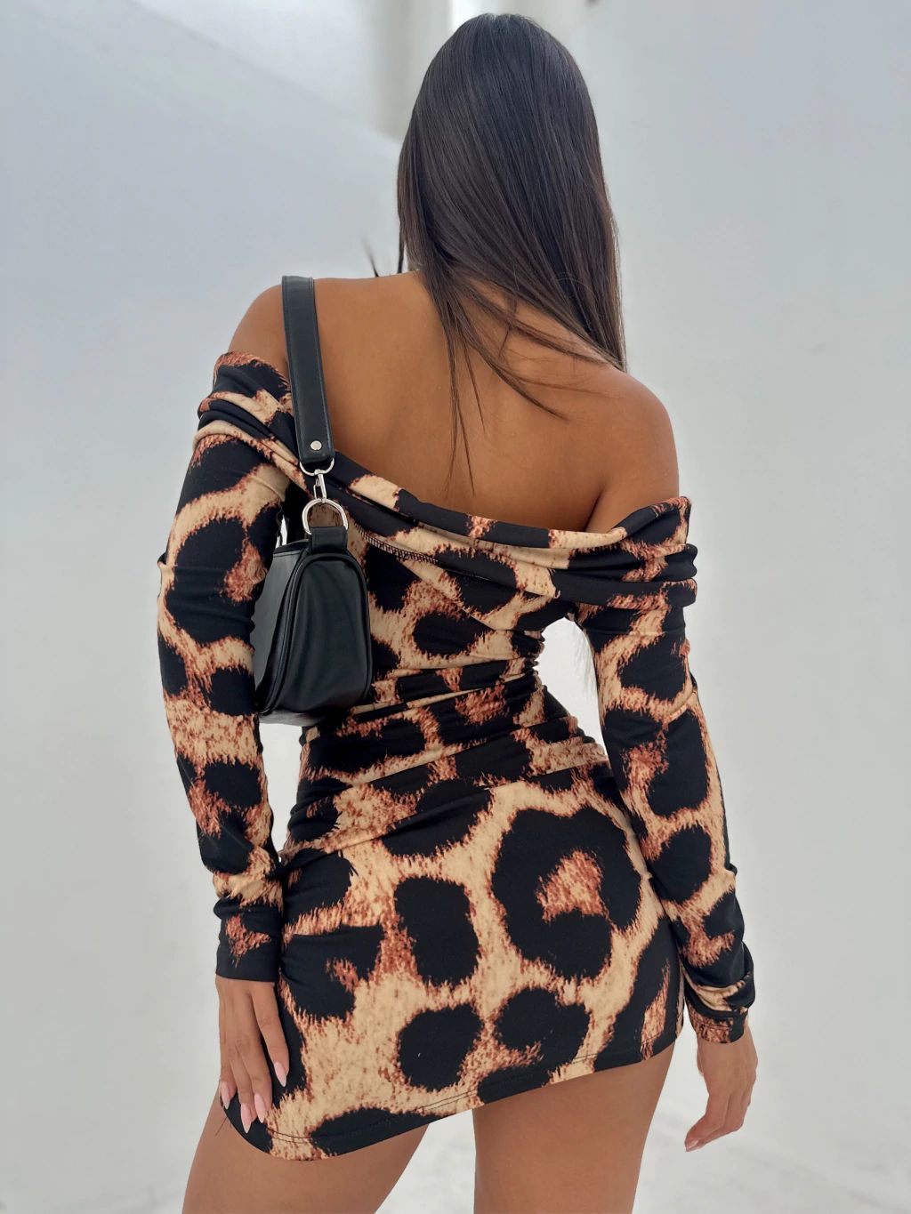 2024 Winter Off-Shoulder Printed Bodycon Short Dress