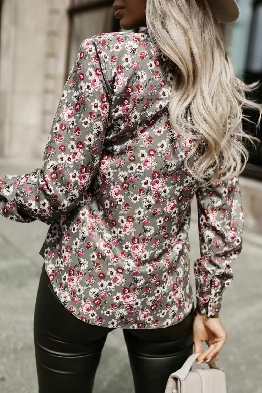 2024 Printing Lapel Shirt Commuter Top