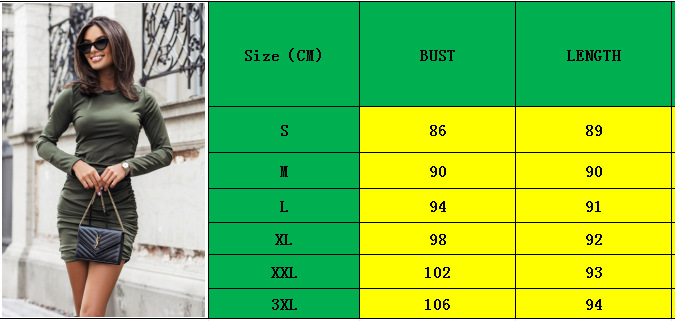 2024 Winter Solid Color Long Sleeve Side Drawstring Comfortable Dress